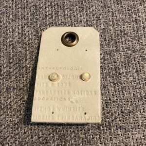 Anthropologie Studs in White Stone/Gold Color Plating